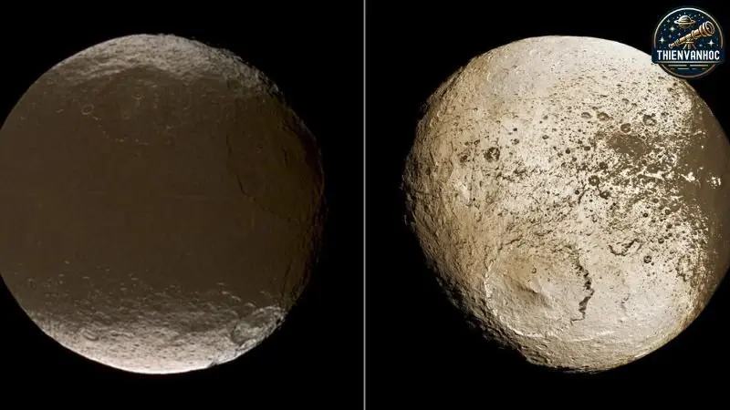 Mặt Trăng Iapetus hình quả óc chó của Sao Thổ Mặt Trăng Iapetus hình quả óc chó của Sao Thổ